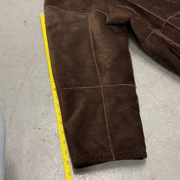 Vintage Brown Suede Leather Jacket with Faux Fur Collar Women’s XS - Picture 7 of 7